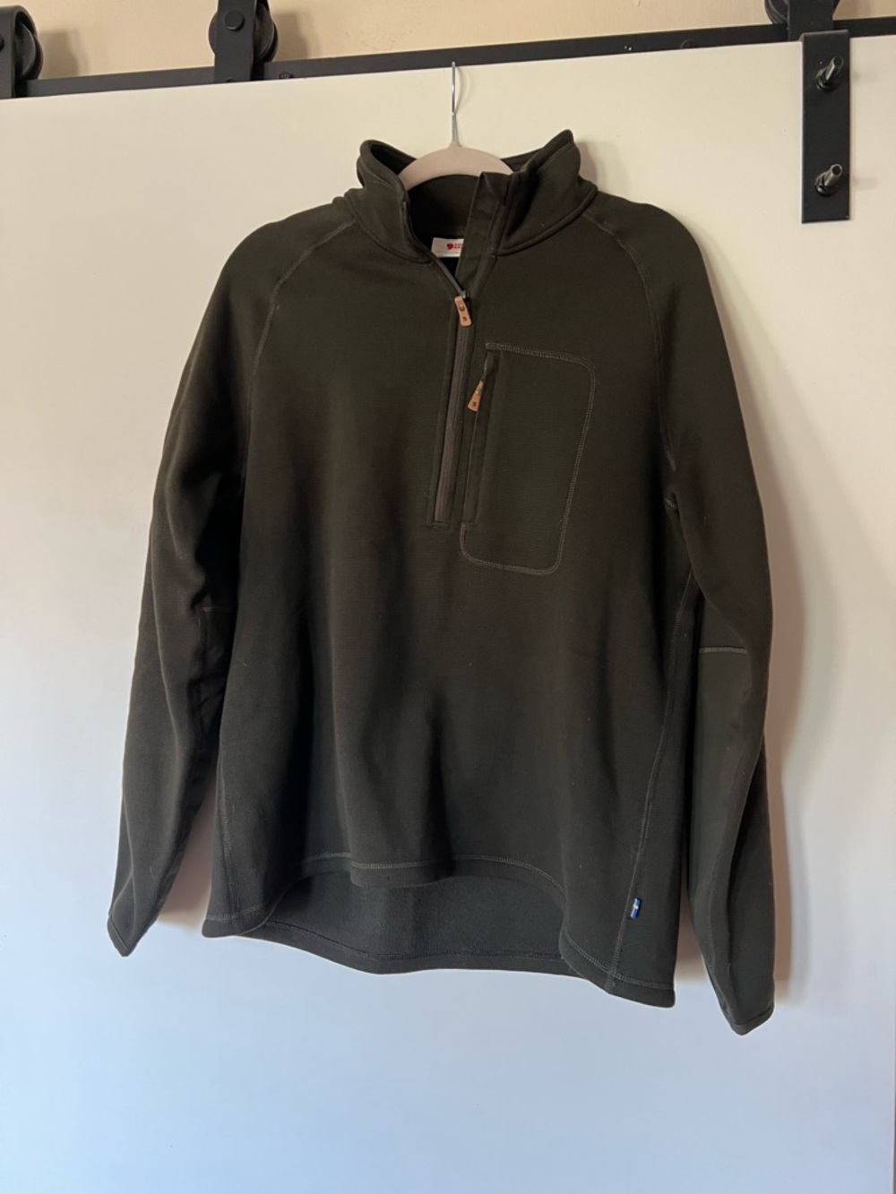 Fjallraven Dark Olive Half-Zip Cowl Neck Pullover